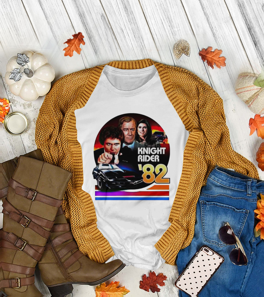 Knight Rider ’82 Retro Cast and Car Montage T-Shirt