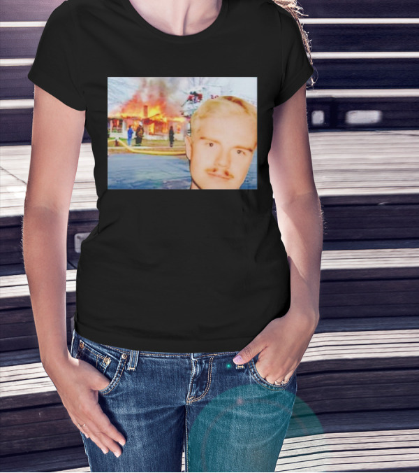 Lloyd Meme Fire Burning House Background T-Shirt