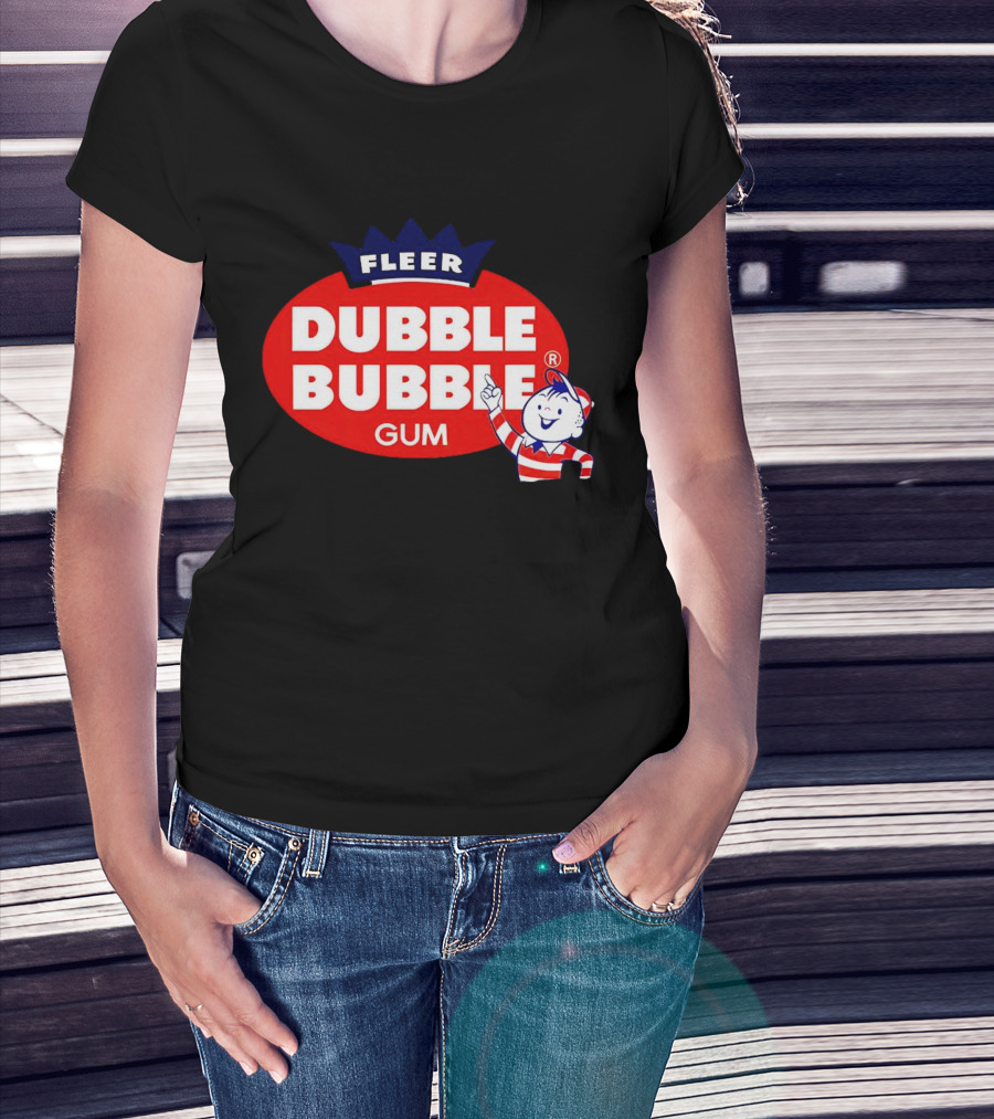 Fleer Dubble Bubble Gum Classic Logo With Character In Striped T-Shirt