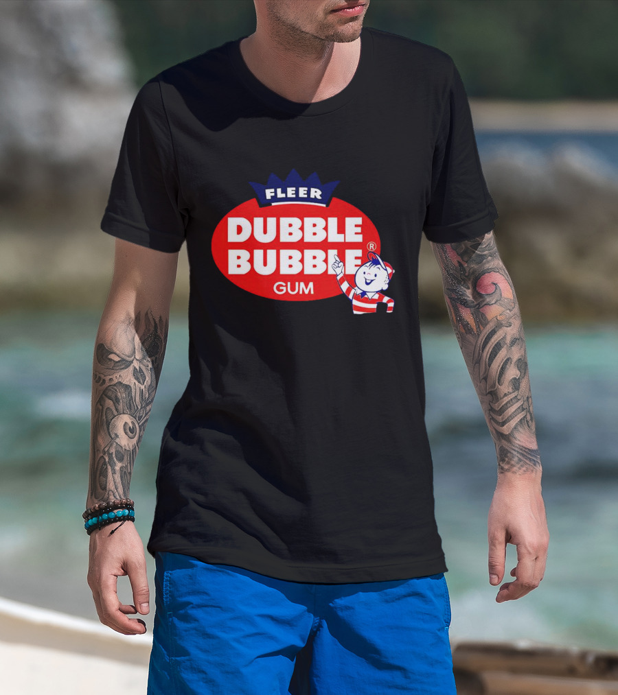 Fleer Dubble Bubble Gum Classic Logo With Character In Striped T-Shirt