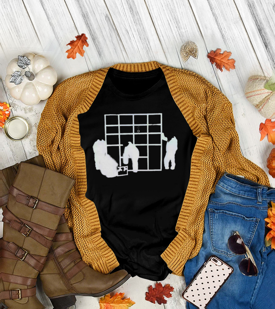 Locket Superluminal Blur Worker Silhouette with Grid T-Shirt