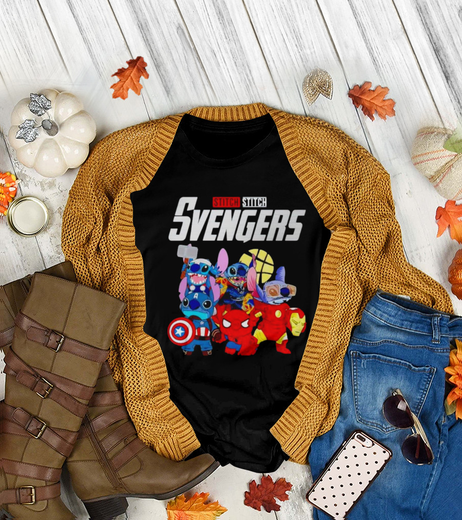 Stitch Stitch Svengers Avengers Crossover Characters T-Shirt