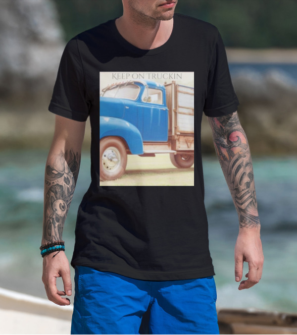 Keep On Truckin' Vintage Blue Truck Nostalgia T-Shirt
