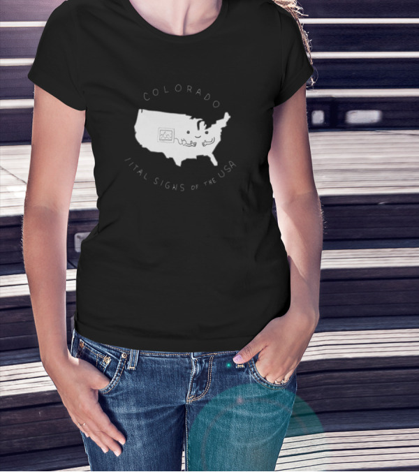 Colorado Vital Signs Of The USA Fun Map T-Shirt
