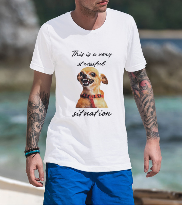 This Is A Very Stressful Situation With Grinning Dog Image T-Shirt