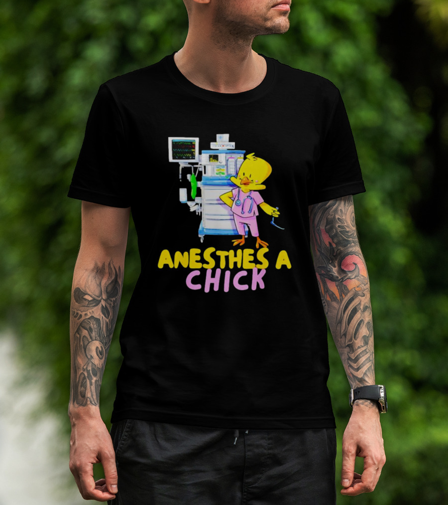 Anesthesia Chick With Medical Equipment And Yellow Bird T-Shirt