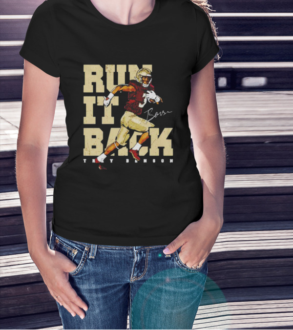 Run It Back Trey Benson Signature Football Player Action T-Shirt
