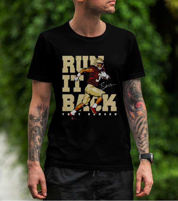 Run It Back Trey Benson Signature Football Player Action T-Shirt