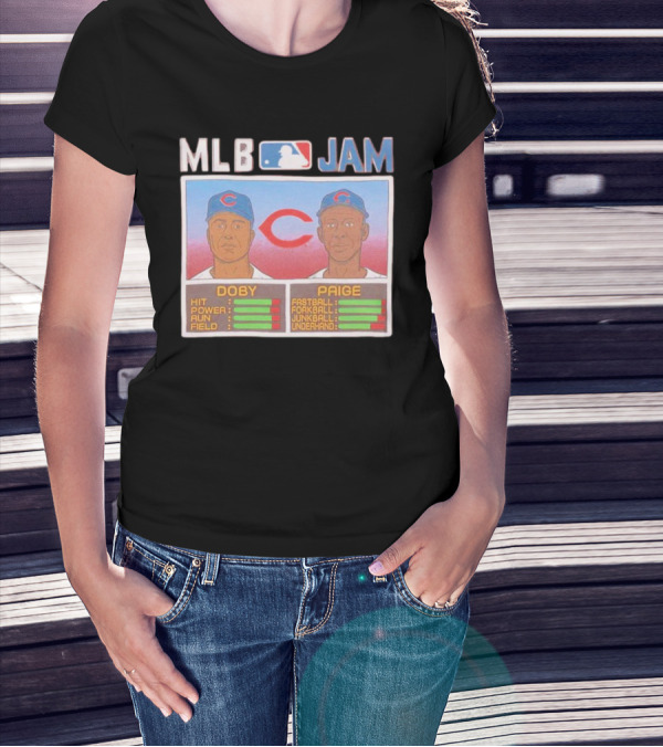 MLB Jam Cleveland Doby Paige Fastball Forkball Junkball Underhand T-Shirt