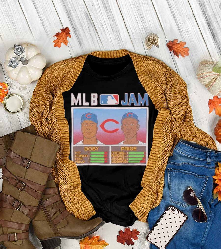 MLB Jam Cleveland Doby Paige Fastball Forkball Junkball Underhand T-Shirt