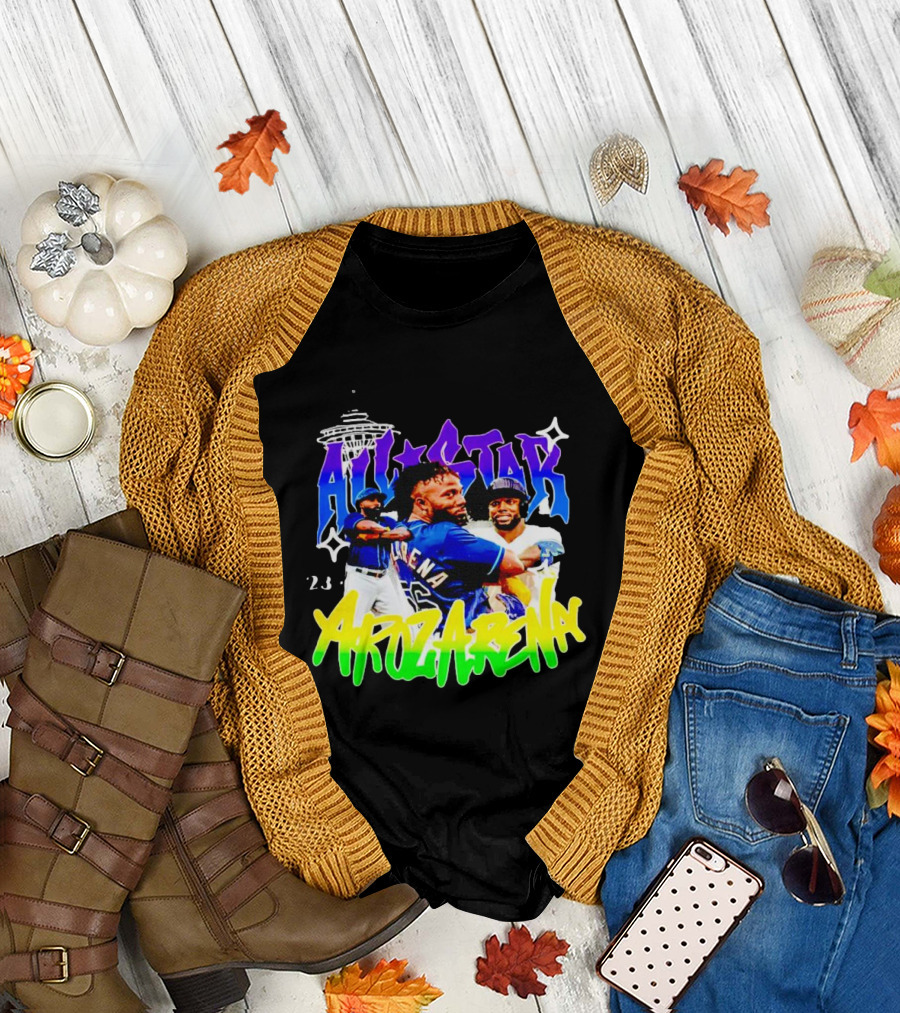 All-Star 23 Randy Arozarena Seattle Skyline Baseball T-Shirt