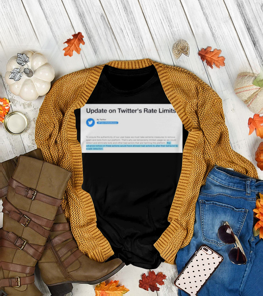 Update on Twitter's Rate Limits and Detection Measures T-Shirt