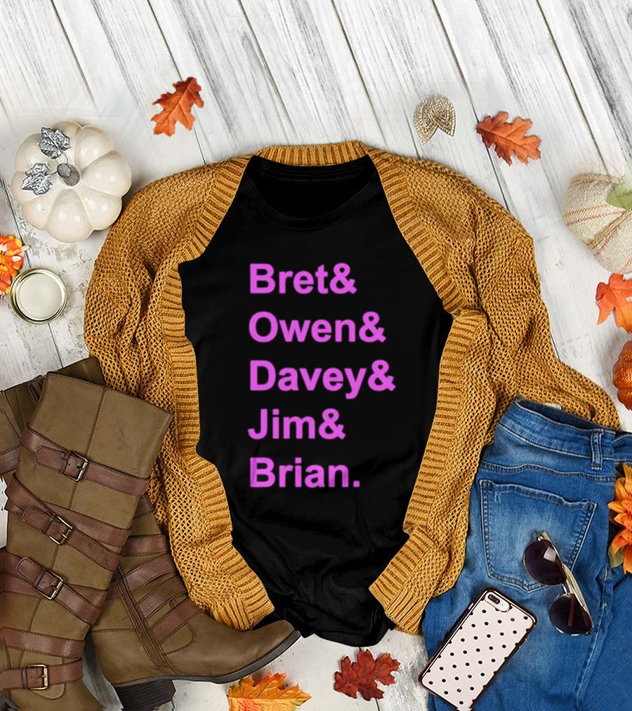 Bret Owen Davey Jim Brian Pink Text List T-Shirt