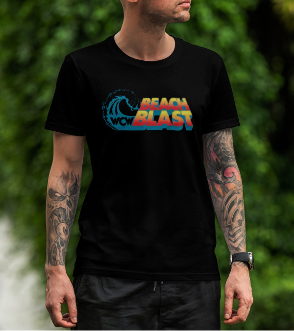 WCW Beach Blast Vintage Wrestling Event Logo Retro Wave T-Shirt