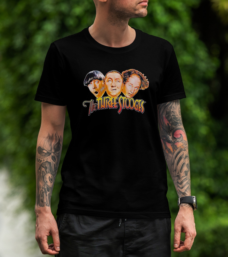 The Three Stooges Classic Comedy Trio Faces T-Shirt