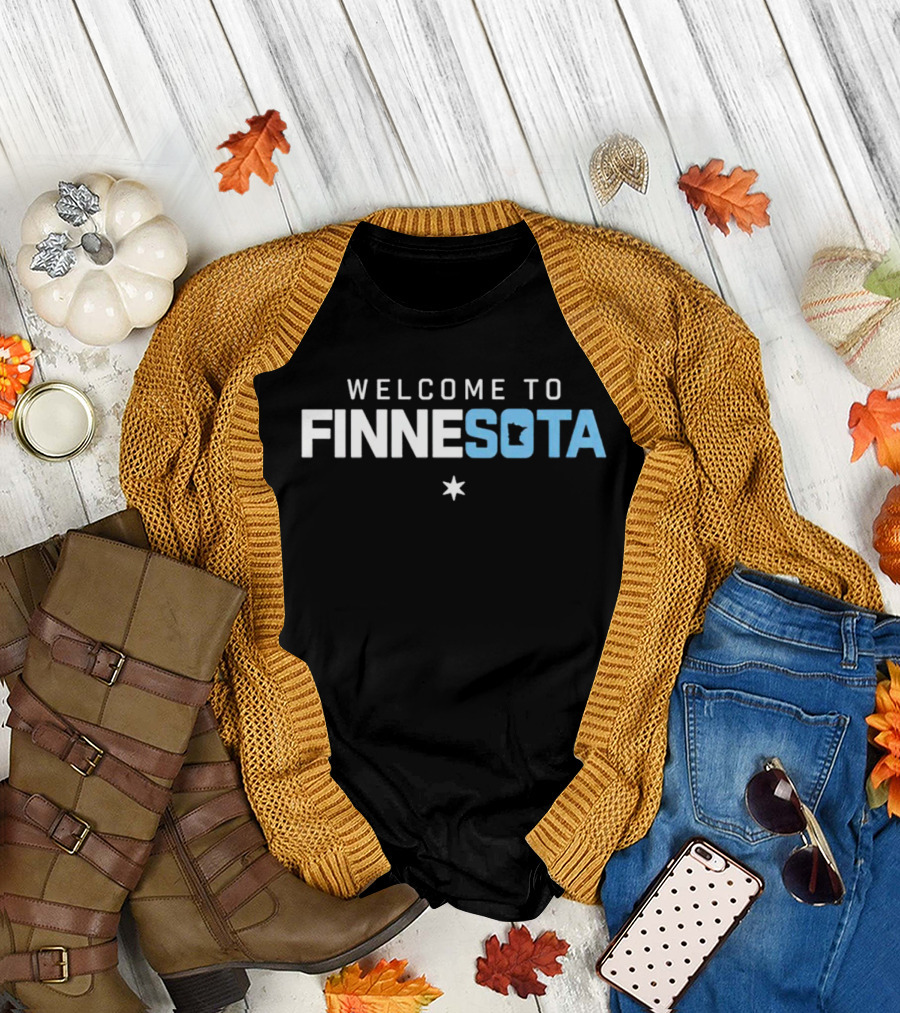Welcome to Finnesota Minnesota State Silhouette Star T-Shirt