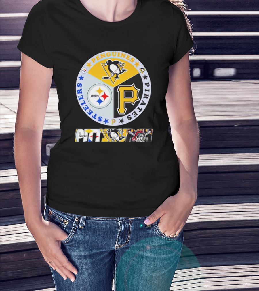 Steelers Penguins Pirates Pittsburgh Circle T-Shirt