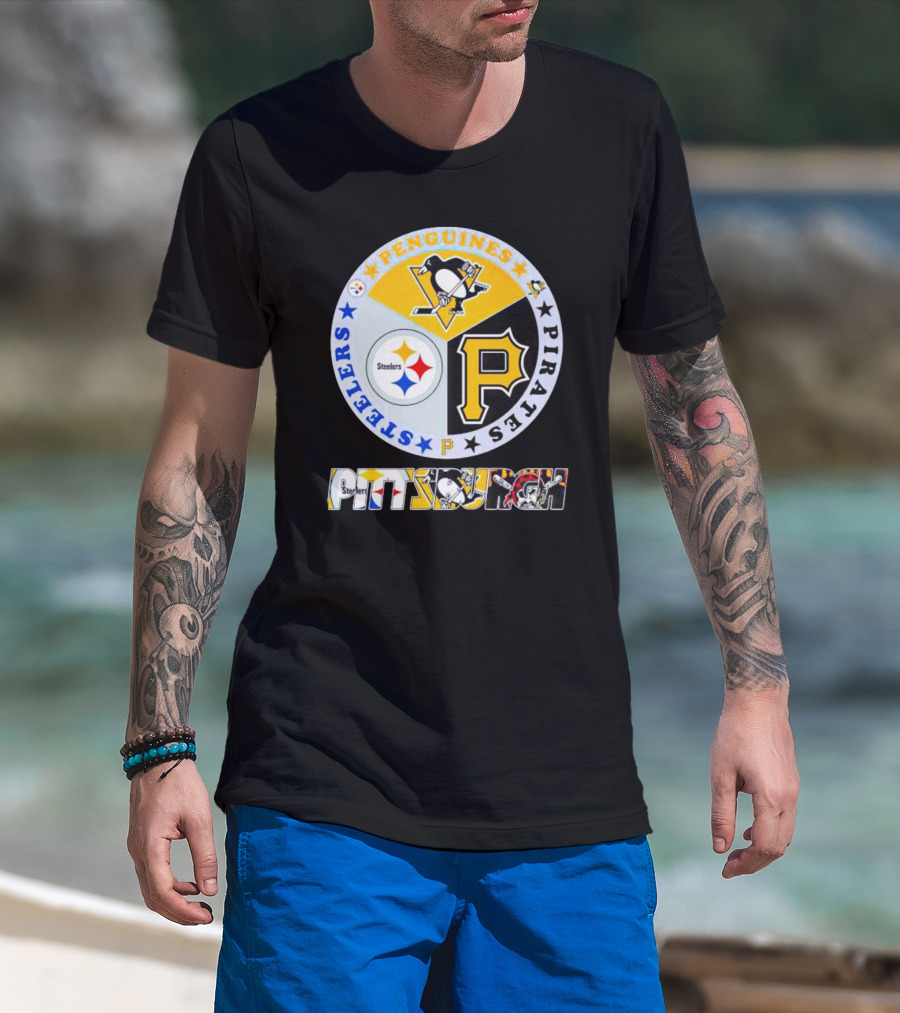 Steelers Penguins Pirates Pittsburgh Circle T-Shirt
