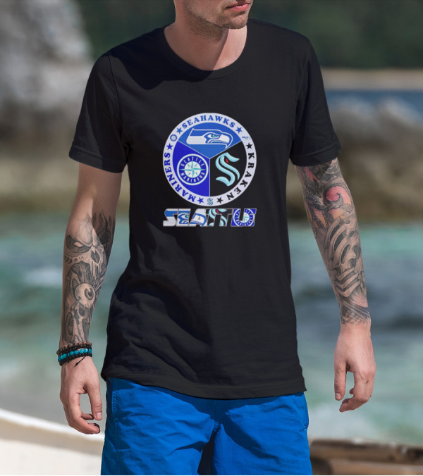 Seattle Seahawks Mariners Kraken Sports T-Shirt