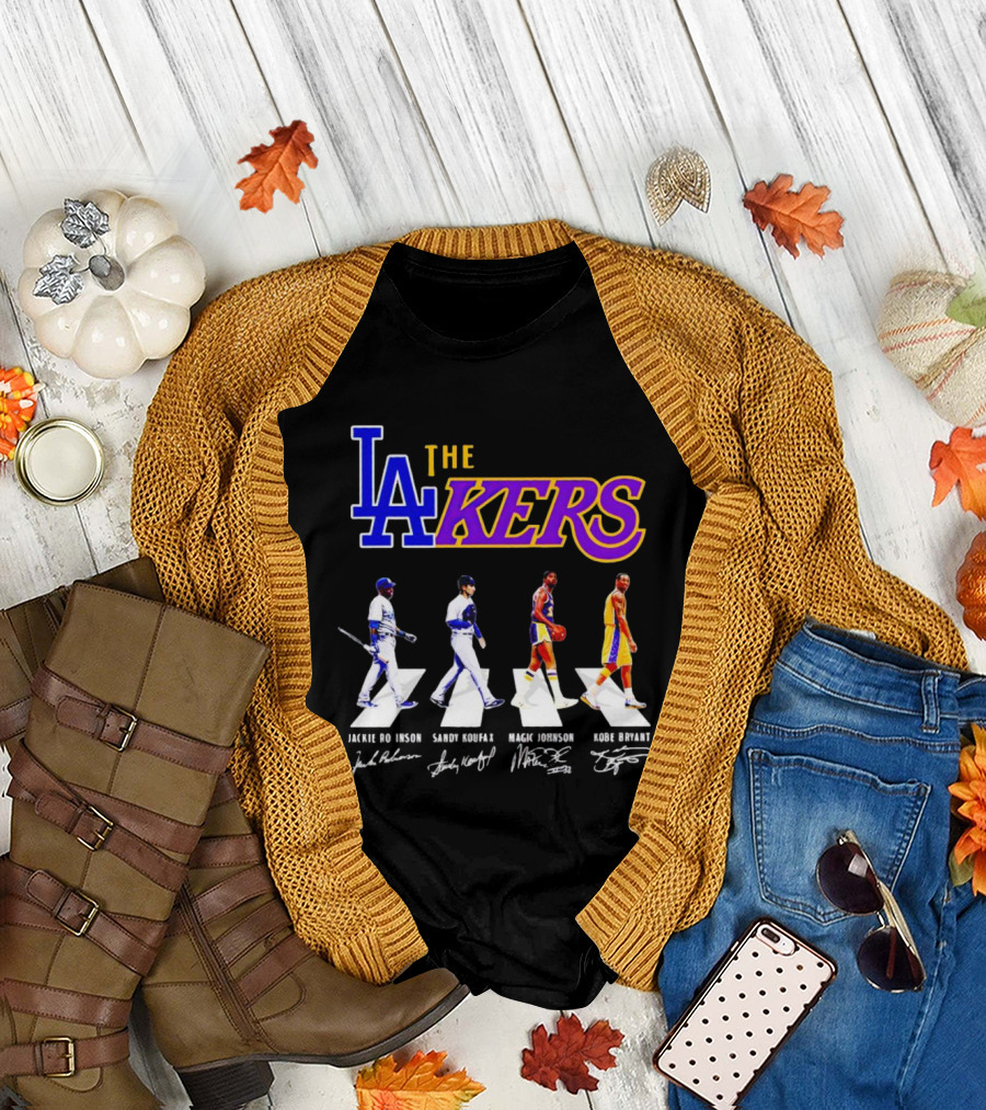 LA Lakers Jackie Robinson Sandy Koufax Magic Johnson Kobe Bryant T-Shirt