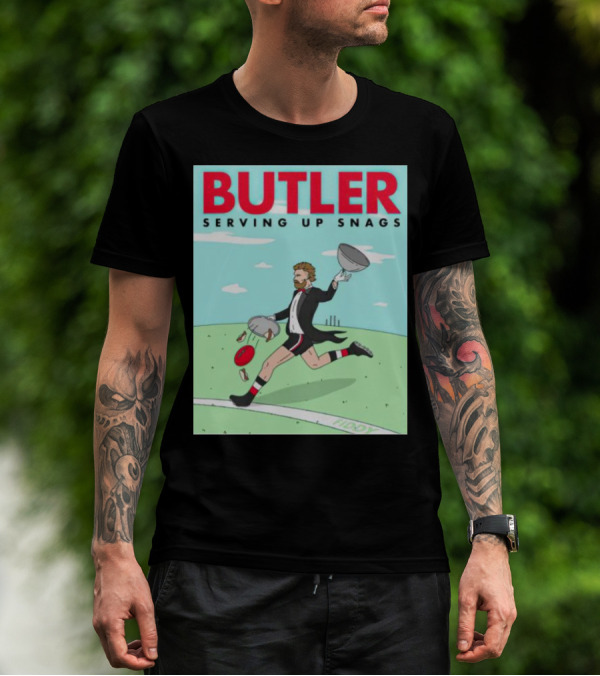 BUTLER SERVING UP SNAGS AFL FOOTBALL TUXEDO T-Shirt