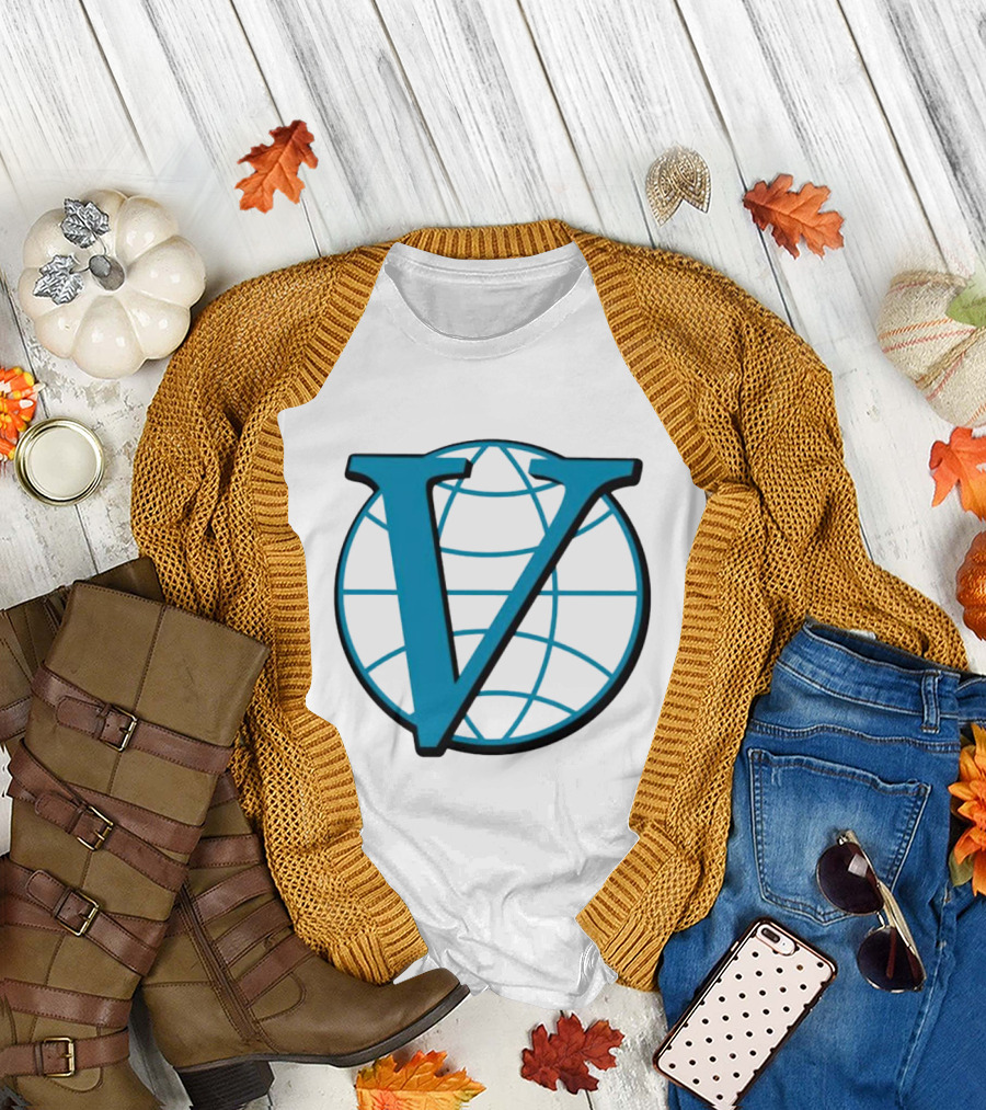 Venture Bros Venture Industries V Logo with Globe Background T-Shirt