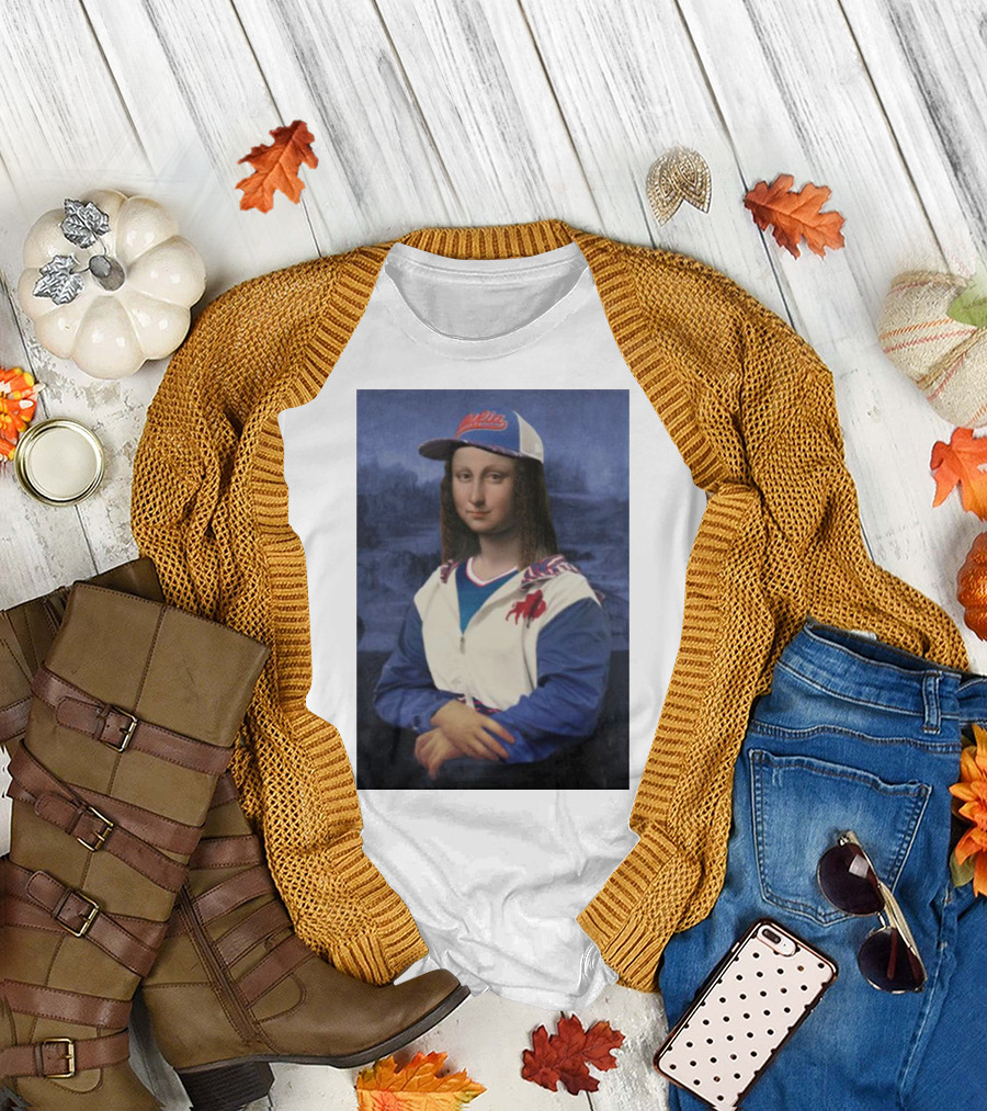 Buffalo Bills Mona Lisa in Team Jacket and Cap T-Shirt