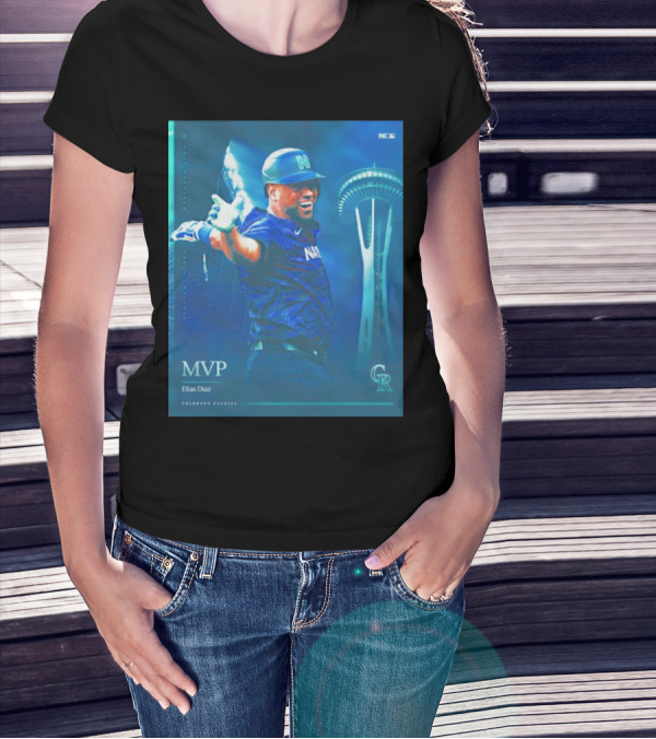 Elías Díaz MVP Colorado Rockies Seattle Skyline T-Shirt