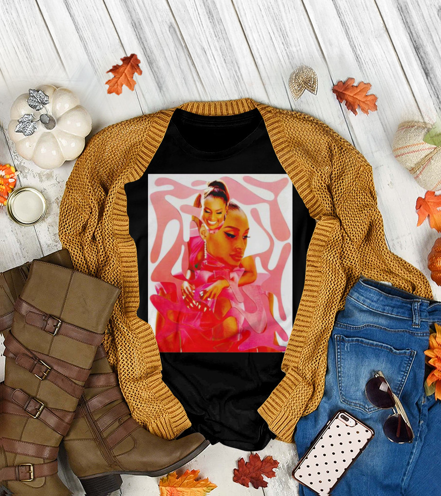 Issa Rae Barbie in Pink Abstract T-Shirt