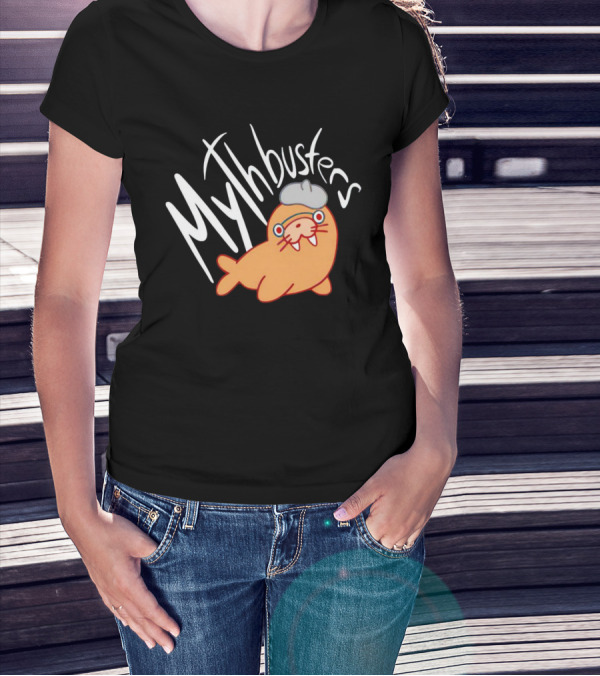 Mythbusters Cute Cartoon Walrus With Glasses And Hat T-Shirt