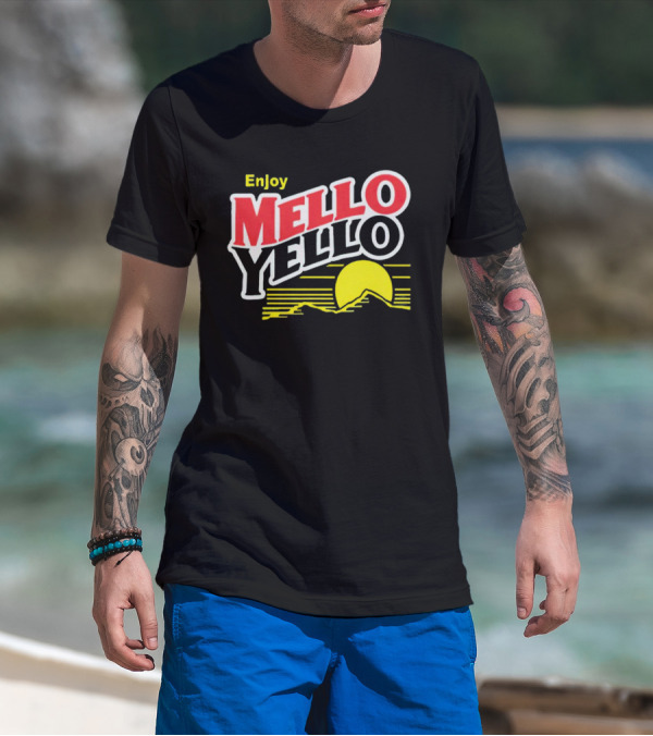 Enjoy Mello Yello Retro Style With Sunset And Mountain T-Shirt