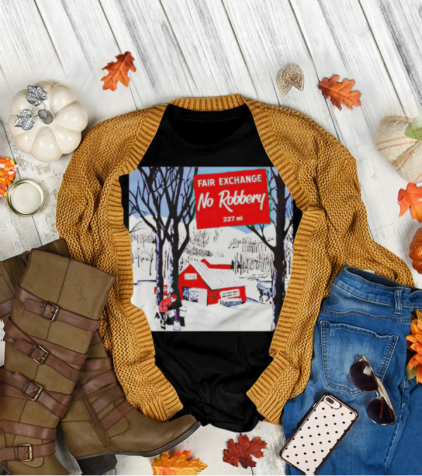 Fair Exchange No Robbery 227 Ml Winter Scene With Red Barn T-Shirt