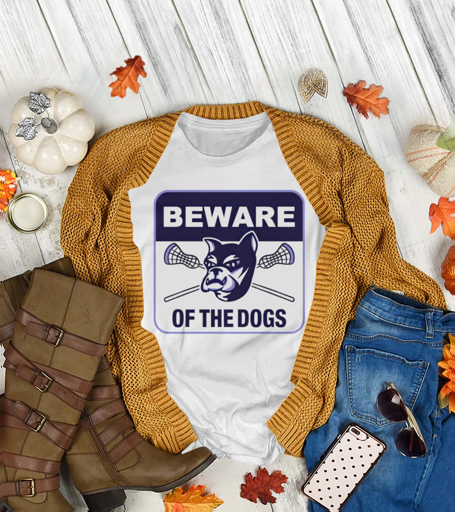 Waterdogs Lacrosse Club Beware of the Dogs Iconic Logo with Lacrosse Sticks T-Shirt