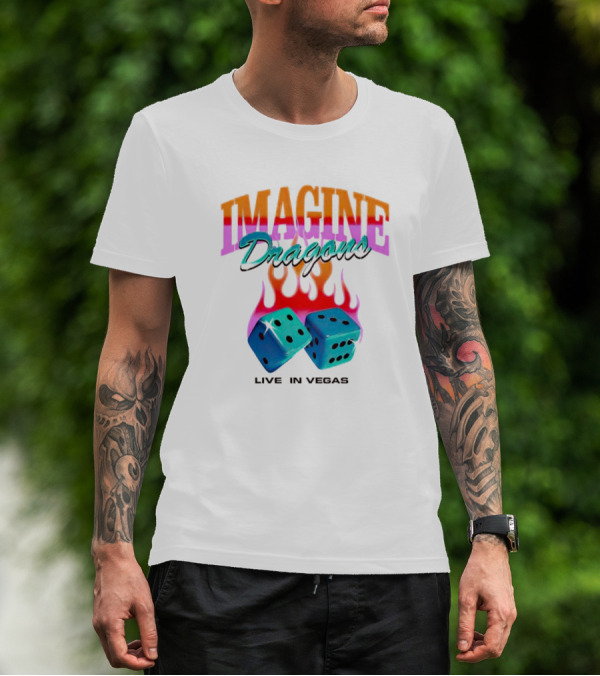 IMAGINE DRAGONS Flaming Dice Live In Vegas T-Shirt