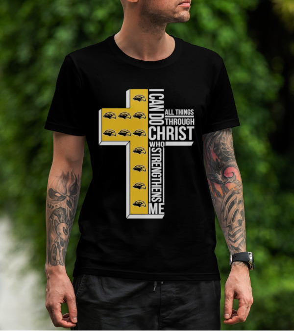 Southern Miss Golden Eagles I Can Do All Things Through Christ Who Strengthens Me Cross T-Shirt