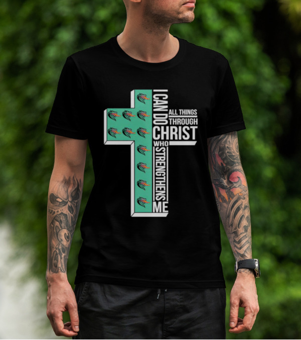 UAB Blazers Cross I Can Do All Things Through Christ Who Strengthens Me T-Shirt
