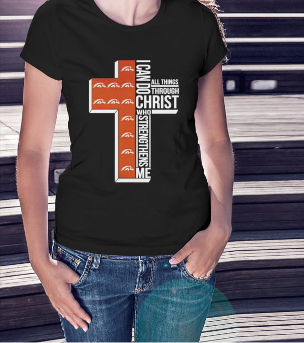 Western Michigan Broncos I Can Do All Things Through Christ Who Strengthens Me Cross T-Shirt