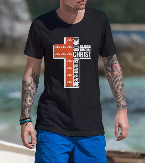 Western Michigan Broncos I Can Do All Things Through Christ Who Strengthens Me Cross T-Shirt