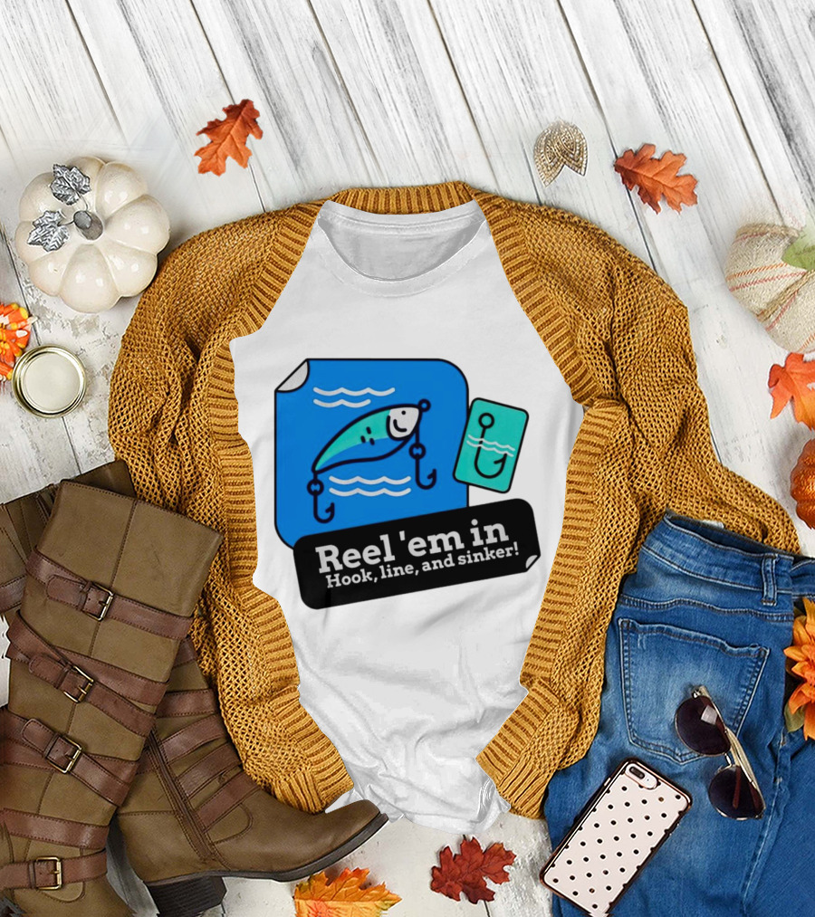 Reel 'em in Hook Line and Sinker Fishing Lure Iconic T-Shirt