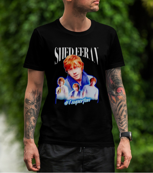Shed Eeran #1 Superfan Collage Multiple Redhead Portraits T-Shirt