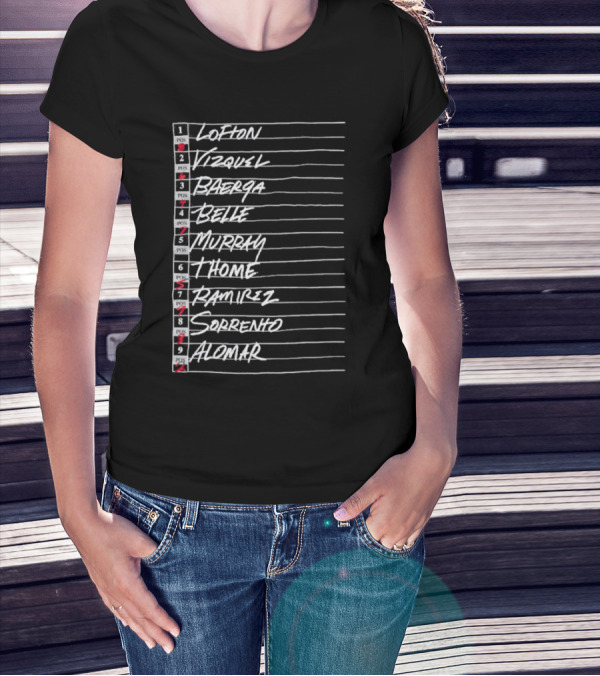 Cleveland Summer Of ’95 Lineup Lofton Vizquel Baerga Belle Murray Thome Ramirez Sorrento Alomar T-Shirt