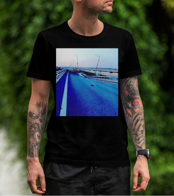 Crimean Kerch Bridge Partial Collapse Scene T-Shirt