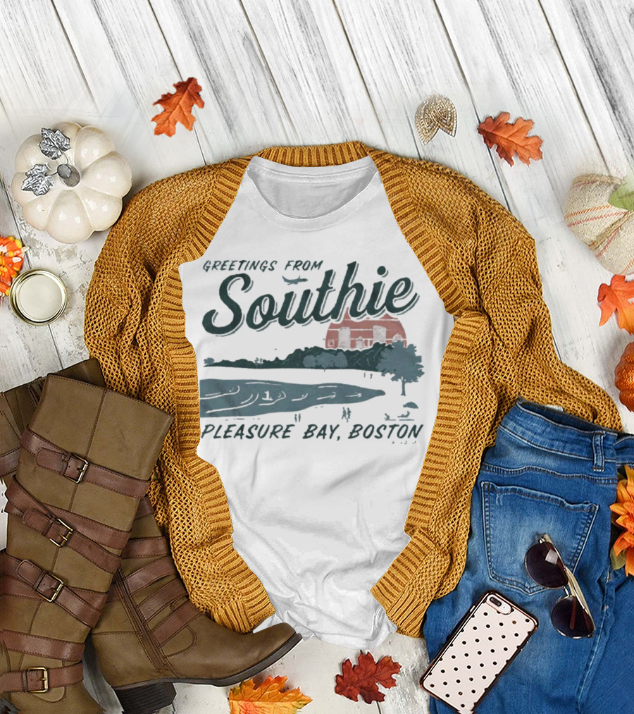 Greetings from Southie Pleasure Bay Boston Scenic Water View T-Shirt