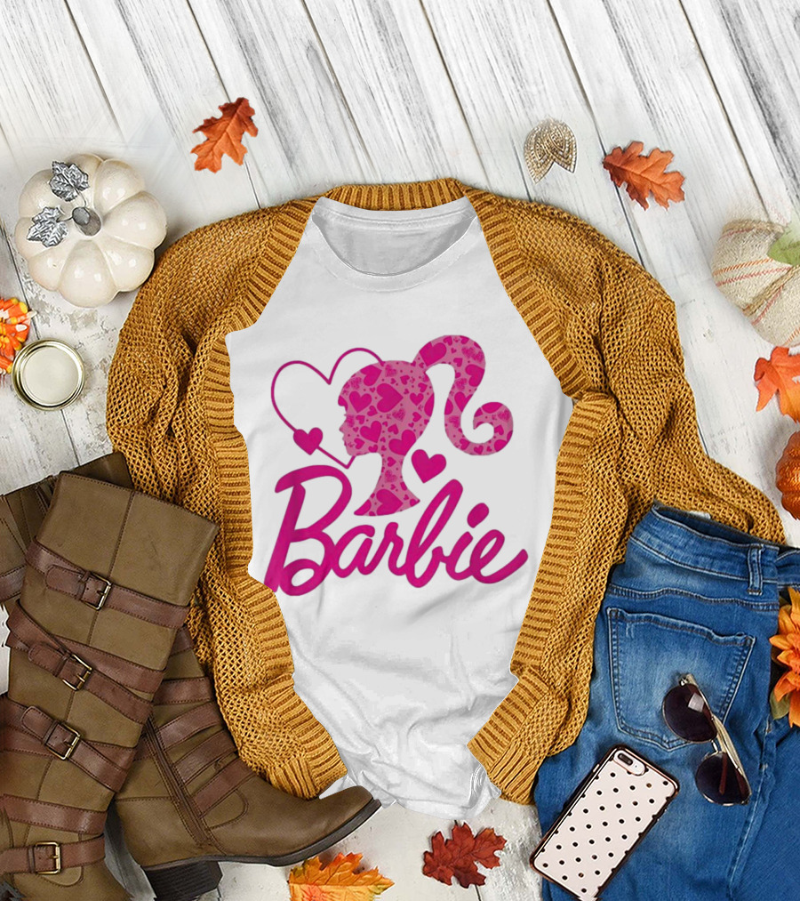 Barbie Heart Silhouette Pink T-Shirt