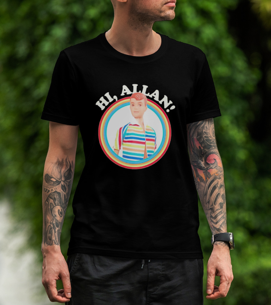 Hi Allan Barbie Rainbow Striped Shirt Colorful T-Shirt