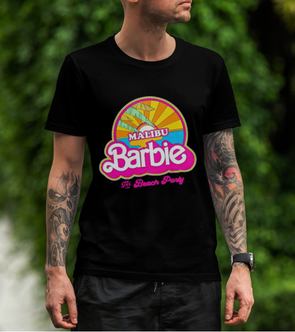 Malibu Barbie The Beach Party Retro Sunburst T-Shirt