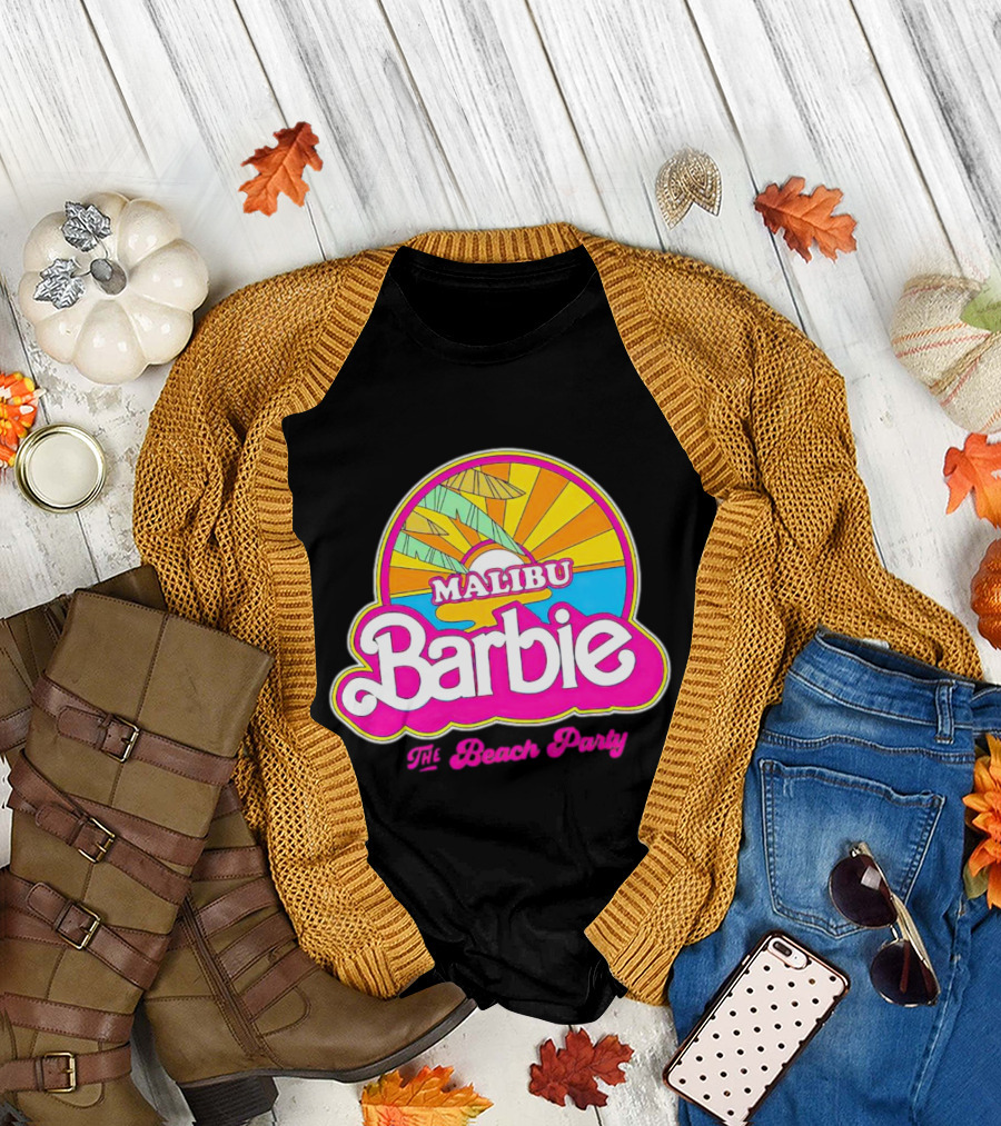 Malibu Barbie The Beach Party Retro Sunburst T-Shirt