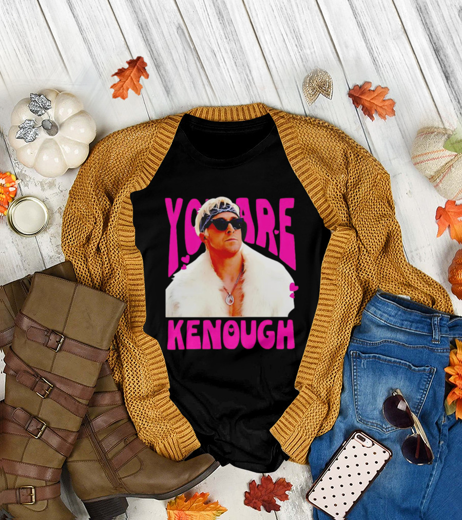 Ryan Gosling You Are Kenough Barbie Style White Fur and Sunglasses T-Shirt