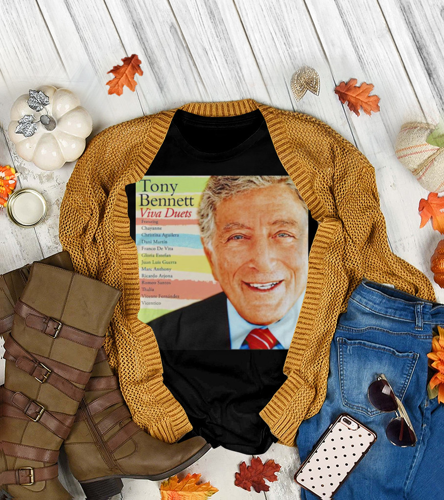 Viva Duets Tony Bennett Featuring Chayanne Christina Aguilera Marc Anthony Thalia Vicente Fernandez T-Shirt