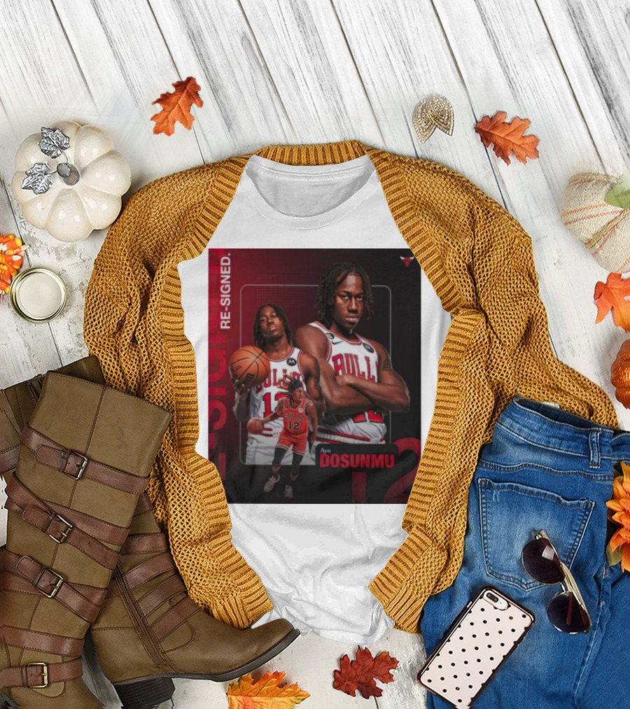 Chicago Bulls Ayo Dosunmu Re-Signed Number 12 T-Shirt